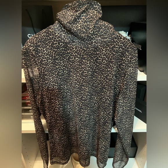 NWOT Rafaella animal print, long sleeve turtleneck Top SzM - Picture 4 of 9